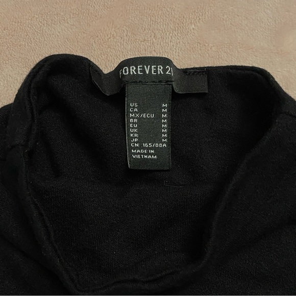 Forever 21 Black, Dressy Ruched Crop Tank - Size M - Picture 3 of 5